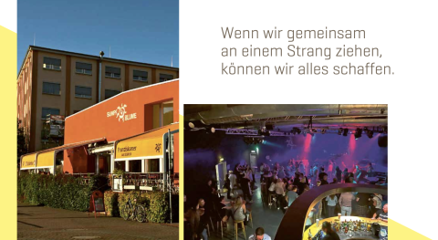 Collage - Außenansicht © Linda Meier / Veranstaltungsimpression © Fabio Rocchio 